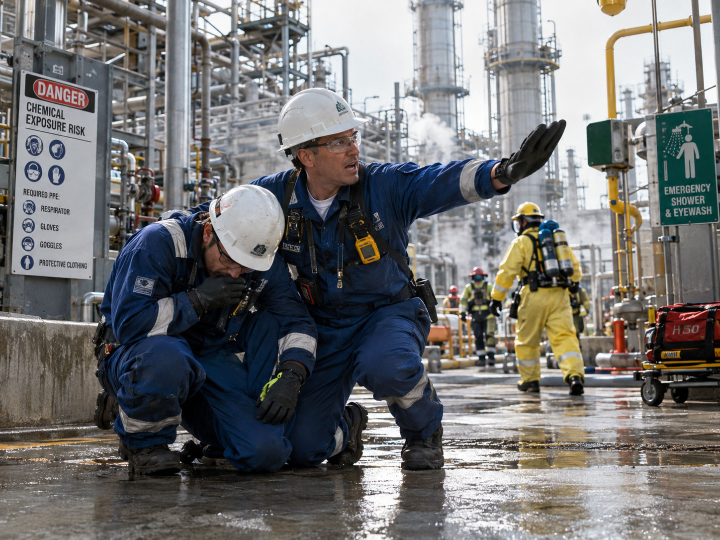 Rescate en planta química industrial