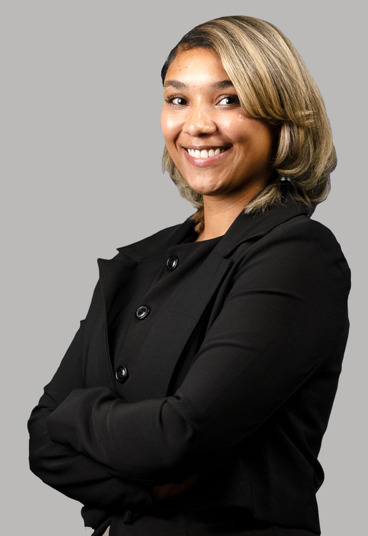 Abogada Destiny Blair standing up